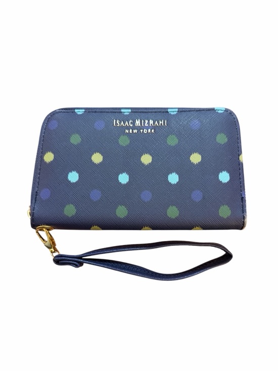 Isaac Mizrahi Handbags - Isaac Mizrahi Navy Polka Dot Zip Wristlet